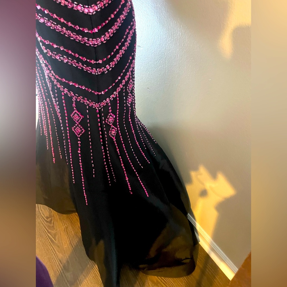 NWT Rachel Allan black & pink Formal Gown - Picture 12 of 14